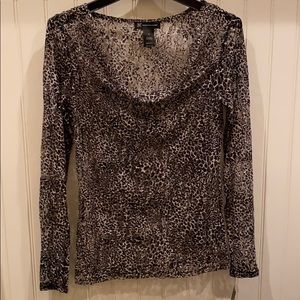 NWT INC Animal Print Top